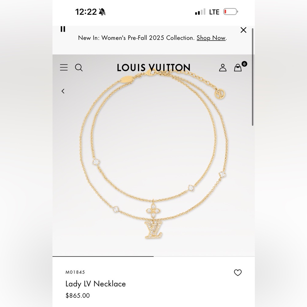Louis Vuitton Lady LV Necklace
BRAND NEW!!!